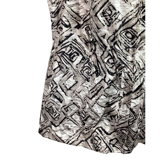 Weekends By Chicos Argyle Diamond Tan Lightweight Vest Cinch Waist Size 2 Large - Picture 6 of 10